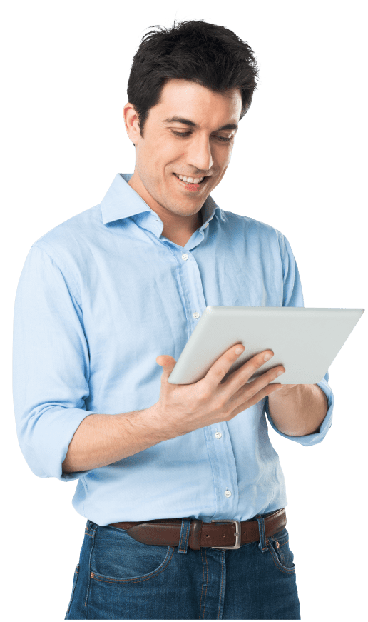Man with tablet